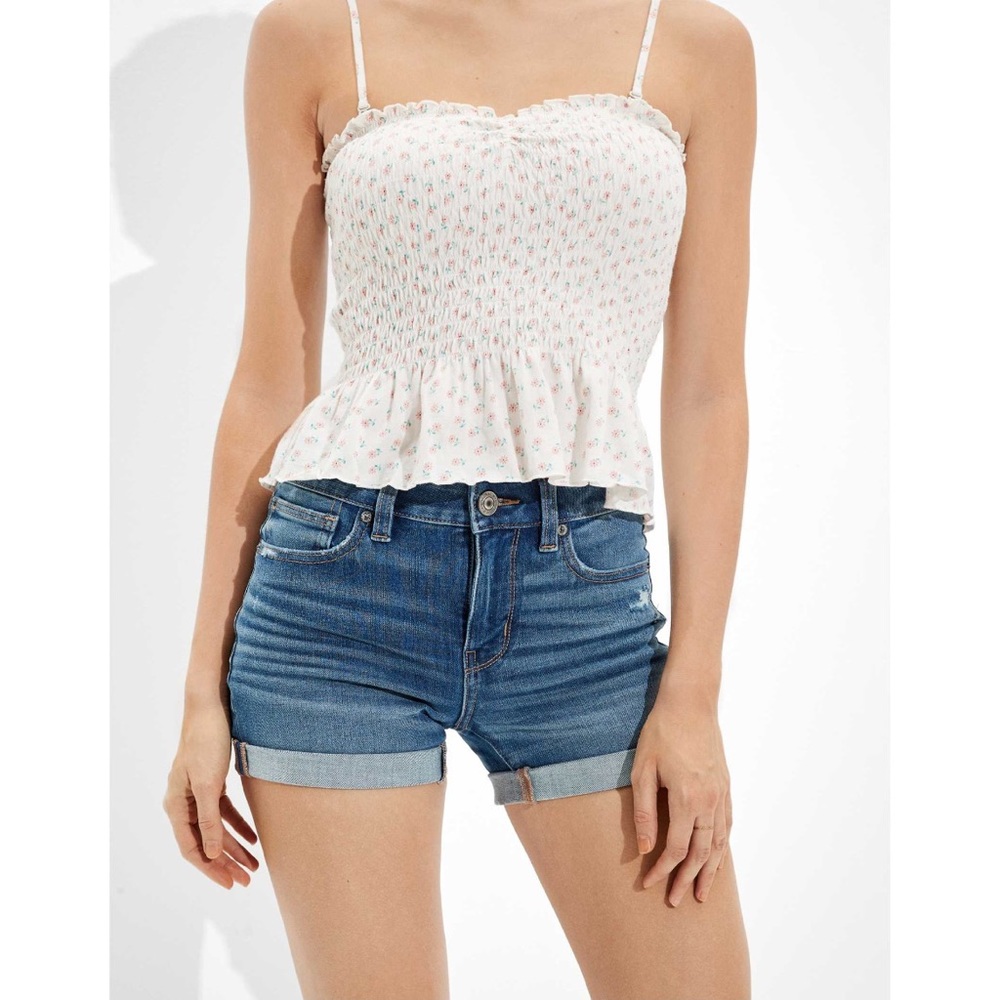 American Eagle Stretch Denim Midi Shorts